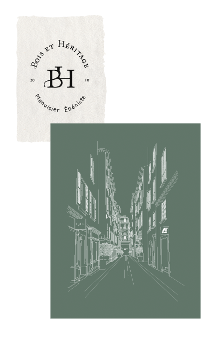 Logo Bois et Heritage/ sebban illustration